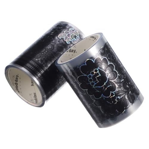 ARTSEWPLY 2 Rollen DIY Klebeband mit Spitze und Silberfolienmuster Dekoratives Washi Tape für Scrapbooking Basteln Fotoaufkleber und Kreative Handwerksprojekte von ARTSEWPLY