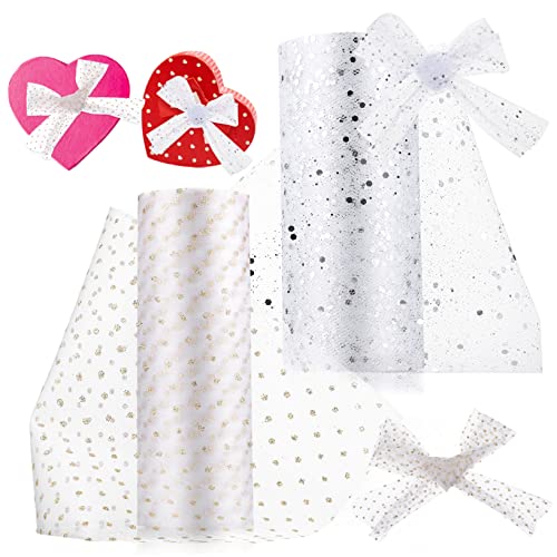 ARTSEWPLY 2 Rollen Glitzer Tüll Stoff Organza Qq Punkte Dekoratives Tüllgewebe für DIY Bastelprojekte Hochzeits und Partydesigns Glitzernde Pailletten für Kreative Anwendungen ARTSEWPLY 2 Rollen Glitzer Tüll Stoff Organza Qq Punkte Dekoratives Tüllgewebe für DIY Bastelprojekte Hochzeits und Partydesigns Glitzernde Pailletten für Kreative Anwendungen von ARTSEWPLY