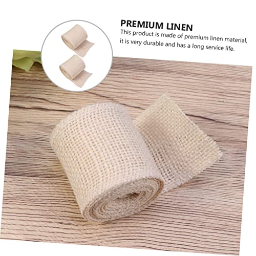 ARTSEWPLY 2 Rollen Reines Leinen Dekoband Langlebiges Multifunktionales Geschenkband für DIY Accessoires Kleidung Haarspangen und Stilvolle Weihnachtsdekoration von ARTSEWPLY