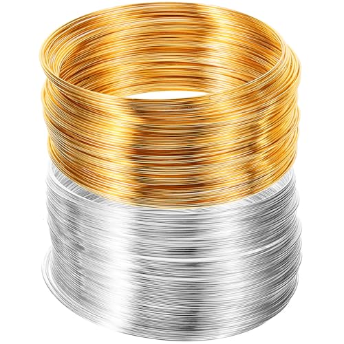 ARTSEWPLY 2 Rollen Schmuckdraht Gold Silber Flexibler Tragbarer DIY Basteldraht für Schmuckherstellung und Kreative Projekte Schnittfest und Verschleißfest für Perlen und Dekoration ARTSEWPLY 2 Rollen Schmuckdraht Gold Silber Flexibler Tragbarer DIY Basteldraht für Schmuckherstellung und Kreative Projekte Schnittfest und Verschleißfest für Perlen und Dekoration von ARTSEWPLY