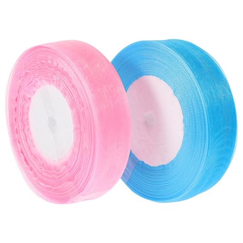 ARTSEWPLY 2 Rollen Transparente Organzaschleifenbänder zum Zuschneiden Feines Geschenkband für DIY Bastelbedarf Partydekoration Vielseitige Verpackungsbänder in Blau ARTSEWPLY 2 Rollen Transparente Organzaschleifenbänder zum Zuschneiden Feines Geschenkband für DIY Bastelbedarf Partydekoration Vielseitige Verpackungsbänder in Blau von ARTSEWPLY