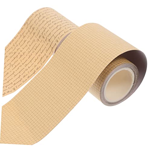 ARTSEWPLY 2 Rollen Vintage DIY Klebebänder Kraftpapier mit Druck Dekorative Klebebänder für Scrapbooking und Handbücher Karomuster Text von ARTSEWPLY