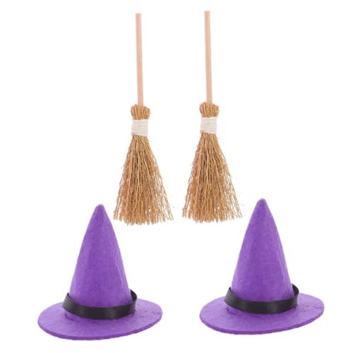 ARTSEWPLY 2 Sätze Miniatur Hexenhut und Besen Teiliges Halloween Deko mit Filz Hexenhüten und Natürlichen Kleinen Strohbesen für Puppenhäuser Miniaturlandschaften und Halloween Partys ARTSEWPLY 2 Sätze Miniatur Hexenhut und Besen Teiliges Halloween Deko mit Filz Hexenhüten und Natürlichen Kleinen Strohbesen für Puppenhäuser Miniaturlandschaften und Halloween Partys von ARTSEWPLY