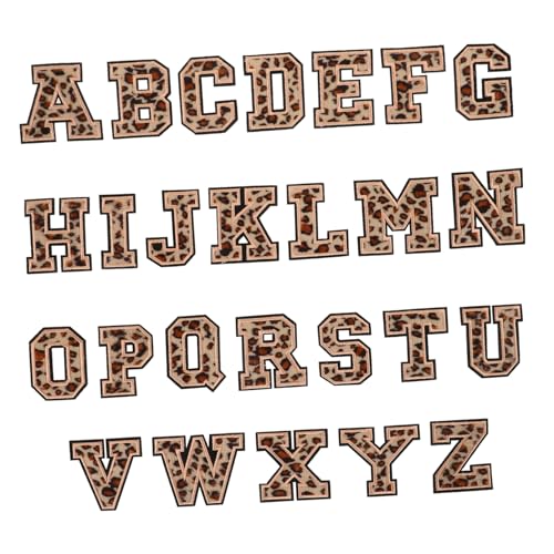 ARTSEWPLY 2 Sätze Teiliges Bunte Aufbügelbare Buchstaben Patches Aus Stoff Mit Leopardenmuster Zum Aufnähen Oder Aufbügeln Kleidung Rucksäcke Hüte Schuhe Diy Textilflicken Und 26 Stücke * 2 von ARTSEWPLY