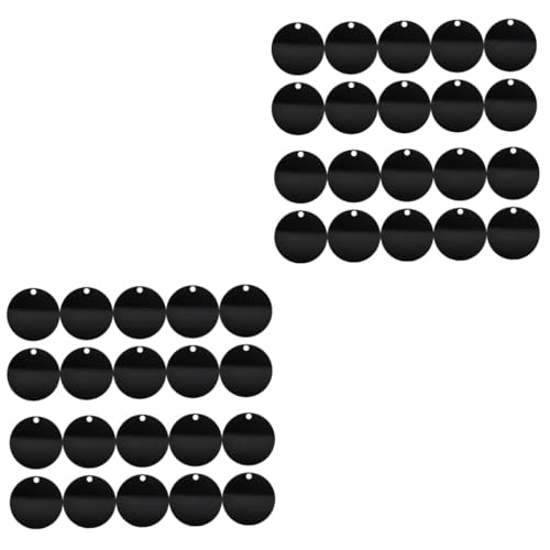 ARTSEWPLY 2 Sätze Teiliges Schwarze Runde Acrylblanks Doppelseitig Bemalbar Diy Schlüsselanhänger Zubehör Für Kreative Bastelprojekte Und Personalisierte Schlüsselanhänger 30 Stück * 2 von ARTSEWPLY