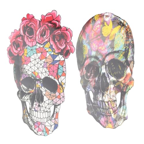 ARTSEWPLY 2 Stk. Teiliges Halloween Bügelbild Set Totenkopf Applique Patches DIY Textil Aufnäher zum Aufbügeln Hitzebeständig Einfach Anzubringen für Kleidung und Kostüme ARTSEWPLY 2 Stk. Teiliges Halloween Bügelbild Set Totenkopf Applique Patches DIY Textil Aufnäher zum Aufbügeln Hitzebeständig Einfach Anzubringen für Kleidung und Kostüme von ARTSEWPLY