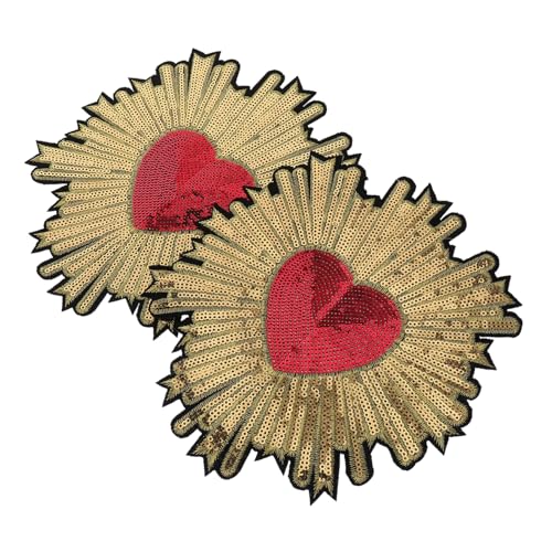 ARTSEWPLY 2 Stück Bestickte Aufnäher mit Pailletten Selbstklebende Applikationen in Pfirsich herzform Farbenfroh Langlebig zum Aufbügeln Kleidung DIY Deko für Jacken und Taschen ARTSEWPLY 2 Stück Bestickte Aufnäher mit Pailletten Selbstklebende Applikationen in Pfirsich herzform Farbenfroh Langlebig zum Aufbügeln Kleidung DIY Deko für Jacken und Taschen von ARTSEWPLY