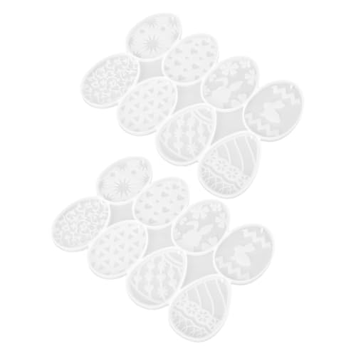 ARTSEWPLY 2 Stück Flexible Silikon Schlüsselanhänger Formen für DIY Osterei Hasen Anhänger Einzigartig Transparent Vielseitig für Epoxidharz Schmuck und Osterdeko zum Aufhängen von ARTSEWPLY