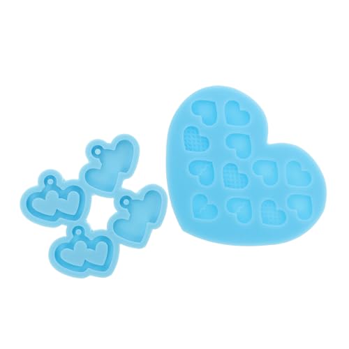 ARTSEWPLY 2 Stück -Form schmuckherstellung Schmuckbasteln Herzförmige Gießformen Schmuckformen für DIY Die Silikonform Harzformen für Ohrringe Herzformen aus Harz Kieselgel Blue von ARTSEWPLY