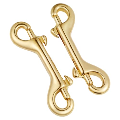 ARTSEWPLY 2 Stück Hochwertiger Messing Doppelseitiger Snap Haken Doppel Karabinerhaken für Hundeleinen DIY Haustier Leine Befestigung und Outdoor Gebrauch von ARTSEWPLY