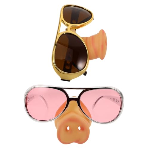 ARTSEWPLY 2 Stück Lustige Schweinenasenbrille Teiliges aus Leichtem Robustem Material Gold und Witzige Cosplay Partybrille für Erwachsene Auffälliges Foto Requisit für Tanz und Feier von ARTSEWPLY