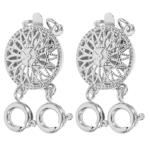 ARTSEWPLY 2 Stück Metall Schmuckverschluss Sonnenblumen Design Doppelte Verschlüsse für Mehrsträngige Halsketten und Armbänder Langlebig und Leicht zu Bedienen für Damen Schmuckherstellung von ARTSEWPLY