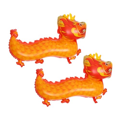 ARTSEWPLY 2 Stück Neujahrs drachen folienballon Wetterfeste Partydeko Leuchtend Orange Robustes Material für Frühlingsfest Geburtstags Neujahrsfeiern Farbenfrohe Chinesische von ARTSEWPLY