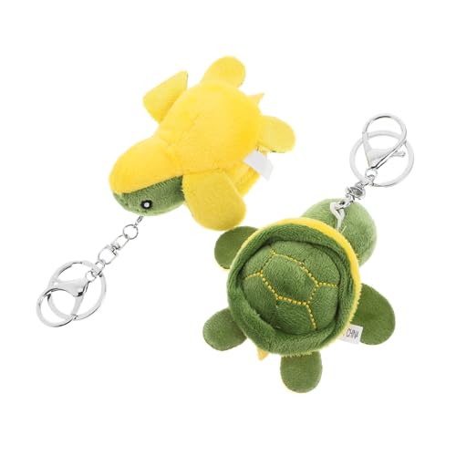 ARTSEWPLY 2 Stück Plüsch Schildkröten Schlüsselanhänger Flauschiger Anhänger für Taschen und Schlüssel Niedlicher Weicher Schlüsselanhänger als Partygeschenk und Dekoration von ARTSEWPLY