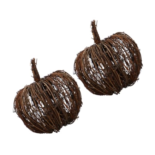 ARTSEWPLY 2 Stück Rattan Kürbis Dekoration Handgefertigt Leicht und Langlebig Traditionelles Halloween Design Wiederverwendbar als Herbstliche Tischdekoration für Halloween und Erntedankfest ARTSEWPLY 2 Stück Rattan Kürbis Dekoration Handgefertigt Leicht und Langlebig Traditionelles Halloween Design Wiederverwendbar als Herbstliche Tischdekoration für Halloween und Erntedankfest von ARTSEWPLY