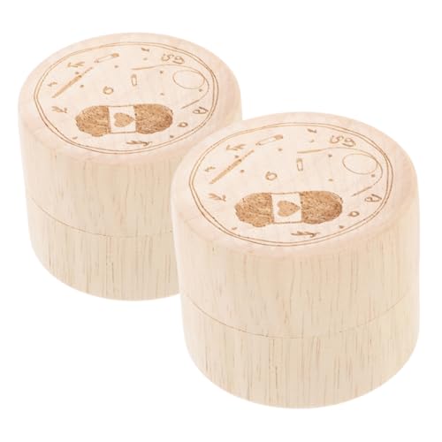 ARTSEWPLY 2 Stück Runde Holzbox Kompakte Aufbewahrung mit Großem Fassungsvermögen Elegantes Design für Nähzubehör Schmuck und Kleine Gegenstände Praktischer DIY Speicherbehälter von ARTSEWPLY