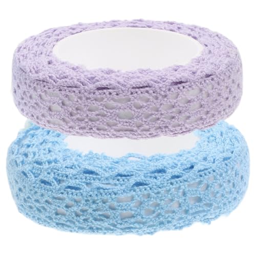 ARTSEWPLY 2 Stück Selbstklebendes Spitzenband Elegantes Baumwoll Dekorationsband für DIY Projekte Doppeltes Design für Scrapbooking Hochzeiten und Kreative Bastelarbeiten Vielseitig von ARTSEWPLY
