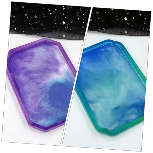 ARTSEWPLY 2 Stück Silikon gießform DIY tabletts Flexible Achteckige und Blütenförmige Aufbewahrungs Snackplatten Widerstandsfähig Leicht zu Entformen für Obst Süßigkeiten Dekorationen von ARTSEWPLY