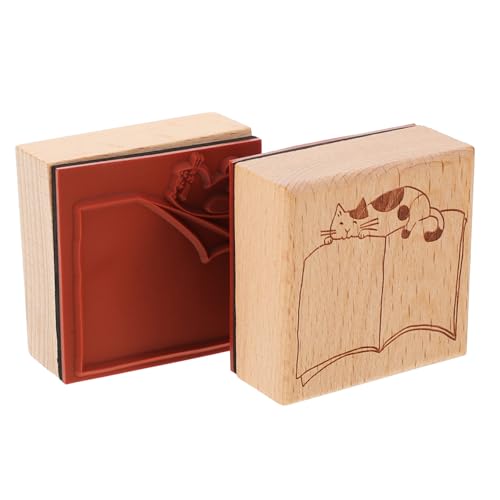 ARTSEWPLY 2 Stück Teiliges Retro Holzstempel mit Niedlichen Katzen Motiven Nostalgische DIY Scrapbooking Stempel für Tagebücher und Planer Klassische Cartoon Rahmen für Verspielte und von ARTSEWPLY