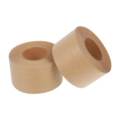 ARTSEWPLY 2 Stück Teiliges Verstärktes Kraftpapier Packband Wasseraktiviertes Gummiertes Klebeband Braun für Sichere Kartonversiegelung Vielseitig Einsetzbar und Handreißbar von ARTSEWPLY