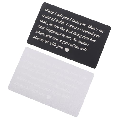 ARTSEWPLY 2 Stück Wallet Insert Cards Gravierte Jubiläumskarten für Rostfreie Liebeserklärung Geldbörsenkarten Dekorative Andenken Geschenkkarten für Valentinstag und Jahrestag ARTSEWPLY 2 Stück Wallet Insert Cards Gravierte Jubiläumskarten für Rostfreie Liebeserklärung Geldbörsenkarten Dekorative Andenken Geschenkkarten für Valentinstag und Jahrestag von ARTSEWPLY