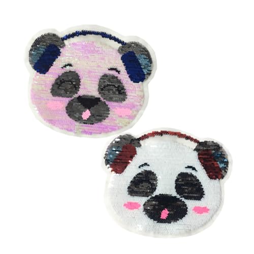 ARTSEWPLY 2 Stück Wendbare Pailletten Stickerei Applikationen Panda Ohrhörer Farbwechselnde Dekorative Näh Patches für Kleidung Langlebige und Sichere Stoffaufnäher für DIY und ARTSEWPLY 2 Stück Wendbare Pailletten Stickerei Applikationen Panda Ohrhörer Farbwechselnde Dekorative Näh Patches für Kleidung Langlebige und Sichere Stoffaufnäher für DIY und von ARTSEWPLY