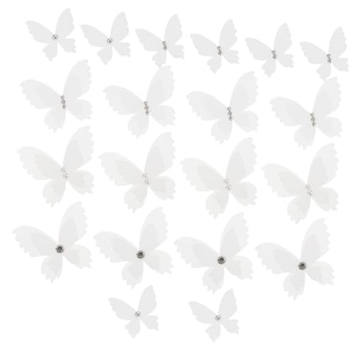 ARTSEWPLY 20 Stück Brautkleid Schmetterlings Applikationen Organza DIY Dekoration für Hochzeiten Hochwertige Patches mit Perlen für Kleidung und Bastelprojekte von ARTSEWPLY