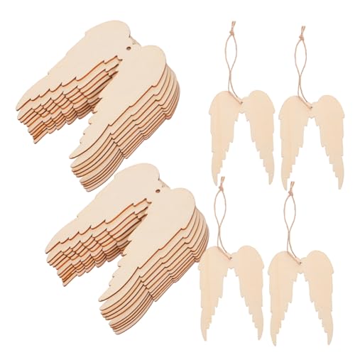 ARTSEWPLY 20 Stück Holz Engel Flügel Deko Anhänger Unlackiert mit Loch Zum Basteln DIY Weihnachten Geburtstag Party Holzflügel Formen Naturholz zum Bemalen und Verzieren ARTSEWPLY 20 Stück Holz Engel Flügel Deko Anhänger Unlackiert mit Loch Zum Basteln DIY Weihnachten Geburtstag Party Holzflügel Formen Naturholz zum Bemalen und Verzieren von ARTSEWPLY