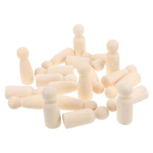ARTSEWPLY 20 Stück Holz-steckfiguren: Unlackierte Holzfiguren, Steckpuppen, Familie Für Bastel-, Kunstprojekte Und Dekoration, Beige von ARTSEWPLY