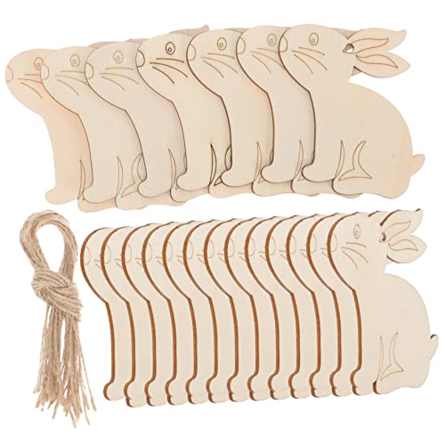 ARTSEWPLY 20 Stück Holzspan-Ornamente Hase Partyzubehör Karikatur Kaninchen Dekorationen Aber Partydekorationszubehör Holzspäne selber machen hölzern von ARTSEWPLY