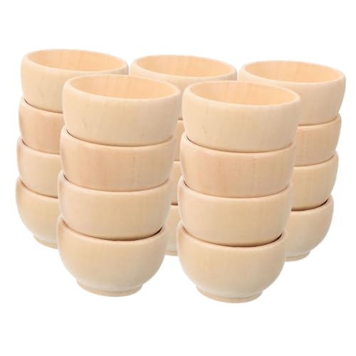 ARTSEWPLY 20 Stück Kleine Holzschalen Korbabdeckungen Stöpsel Bastelbedarf Dekorationen Mini Fläschchen Kinderdekorationen Bastelregal Behälter Snackschalen Dekorationen von ARTSEWPLY