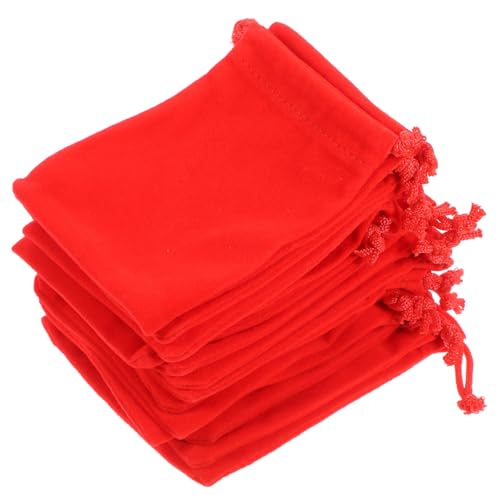 ARTSEWPLY 20 Stück Kleine Kordelzug Schmuckbeutel aus Weichem Samtstoff Vielseitige Geschenkbeutel für Hochzeiten Partys und Süßigkeiten Robust und Wiederverwendbar Leuchtend Rot von ARTSEWPLY