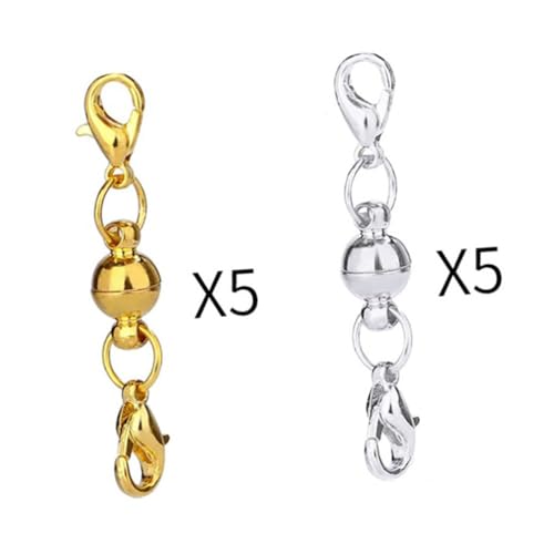 ARTSEWPLY 20 Stück Magnetverschluss Kugelverschluss Silber Gold Starke Magnetschließe für Halsketten Armbänder DIY Schmuckzubehör Kreative Sichere Verbindung von ARTSEWPLY