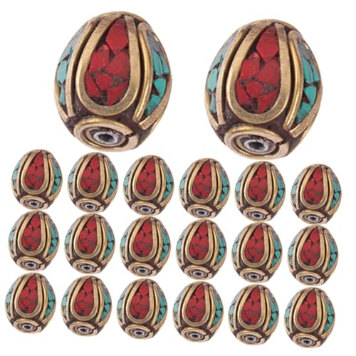 ARTSEWPLY 20 Stück Nepal Handgefertigte Messing Buddha Spacer Beads mit Großem Loch für DIY Schmuckherstellung Vintage Tibetischer Stil Vielseitig für Armbänder Halsketten und Dekoration von ARTSEWPLY