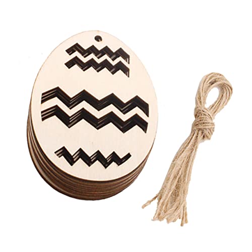 ARTSEWPLY 20 Stück Osterdeko-Anhänger Dekoration hängen gucken dekorative Wohnaccessoires gefüllt Schild ostern handwerk Osterschmuck aus Holz Osterholzbügel Osterbehänge Hölzern Beige von ARTSEWPLY