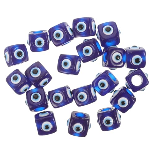 ARTSEWPLY 20 Stück Resin Würfelperlen mit Bösem Auge Langlebige Bunte DIY Schmuckperlen für Halsketten Armbänder Ohrringe für Schmuckherstellung und Bastelprojekte von ARTSEWPLY