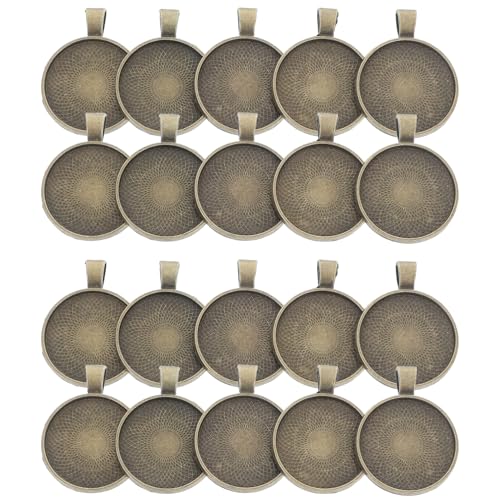 ARTSEWPLY 20 Stück Runde Pendelbasis Bezel Rohlinge Anhänger Trays für DIY Schmuck Schlüsselanhänger und Bastelprojekte von ARTSEWPLY