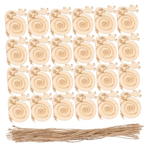 ARTSEWPLY 20 Stück Teiliges DIY Schnecken holzscheiben mit Aufhängeseil Unbehandelte Holz ausschnitte zum Bemalen Kreative Holzdekorationen für Handwerk und Wohnaccessoires von ARTSEWPLY