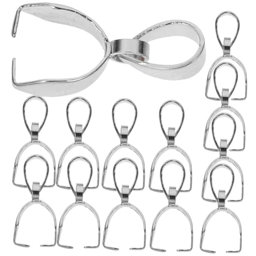 ARTSEWPLY 20 Stück Teiliges Edelstahl Schmuck Anhänger Verschlüsse Pinch Bails für DIY Halsketten und Armbänder Silberfarbene Verbindungsklammern für Anhänger Langlebige Schmuckclips von ARTSEWPLY