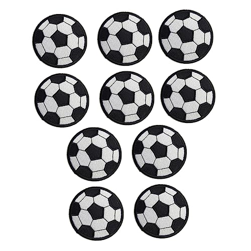 ARTSEWPLY 20 Stück Teiliges Fußball Aufnäher zum Aufbügeln Kreative Gestickte Applikationen für Kleidung Jeans Taschen und Mehr Praktische Reparaturpatches für Designs von ARTSEWPLY