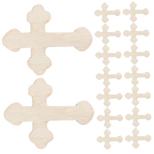 ARTSEWPLY 20 Stück Teiliges Holzanhänger Kreuz zum Basteln Naturbelassen Blanko Holzscheiben für DIY Dekoration Geburtstagsfeier und Kreative Wohnraumgestaltung für Rustikale Partydeko von ARTSEWPLY