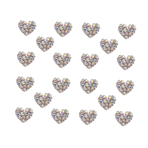 ARTSEWPLY 20 Stück Teiliges Nagelrhinestone Herzform Glänzende Maniküre Charms Ultra Dünne Strasssteine für DIY Nagelschmuck Dekorativ für Party Bühne Abschluss und Make Up von ARTSEWPLY
