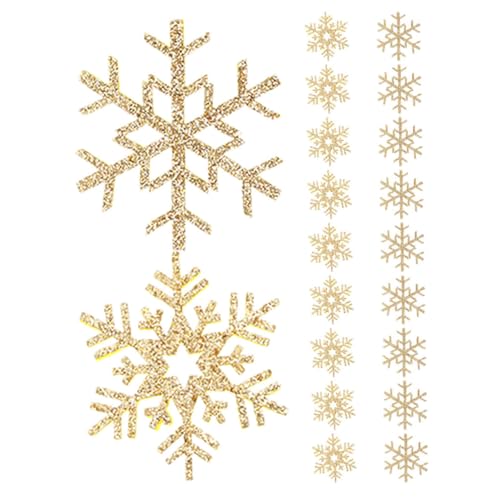 ARTSEWPLY 20 Stück Teiliges Schneeflocken Stoffapplikationen Goldfarbene Nähbare Patches für DIY Kleidung Reparatur und Dekoration Winter Stoffflicken für Jeans und Accessoires von ARTSEWPLY