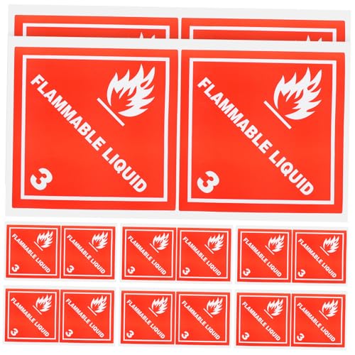 ARTSEWPLY 20 Stück Teiliges Selbstklebender Warnaufkleber für Entzündliche Flüssigkeiten Starke Haftung Wetterfest für Luft und Seetransport Versandetiketten für Gefahrgut und von ARTSEWPLY