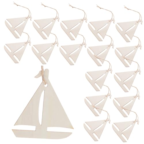 ARTSEWPLY 20 Stück Unfertige Holzsegelschiffchen für Diy Projekte Nautische Holzformen zum Basteln Dekoration für Partys und Zuhause mit Seilanhängern für Kreative Bastelarbeiten ARTSEWPLY 20 Stück Unfertige Holzsegelschiffchen für Diy Projekte Nautische Holzformen zum Basteln Dekoration für Partys und Zuhause mit Seilanhängern für Kreative Bastelarbeiten von ARTSEWPLY