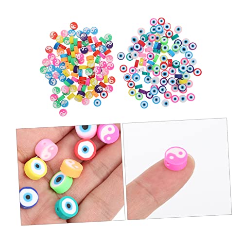 ARTSEWPLY 200 Stück DIY Perlen Bunte Polymer Clay Perlen für Schmuckherstellung Armbänder Halsketten Basteln Zubehör von ARTSEWPLY
