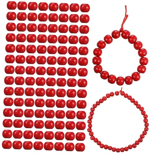 ARTSEWPLY 200 Stück Große Holzperlen mit Loch Holzperlen zum Auffädeln Vielseitige Schmuck und DIY Bastelperlen für Handgemachte Halsketten und Dekorationen von ARTSEWPLY