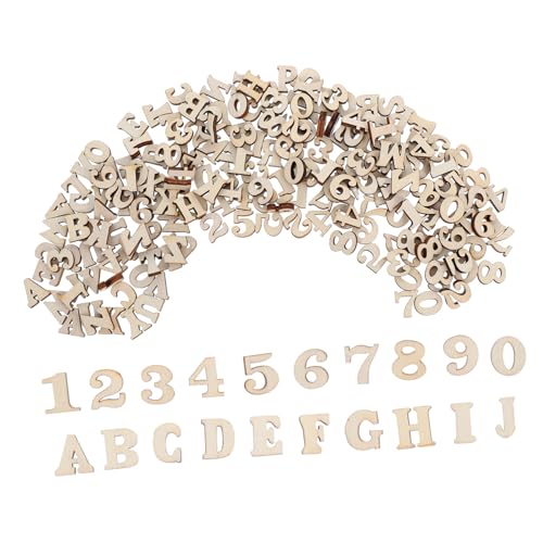 ARTSEWPLY 200 Stück Holzbriefnummer Holzbuchstaben Für Die Wanddekoration Kleine Holzbuchstaben Zum Basteln Holz Zahlen Mini-buchstaben Aus Holz Kleinbuchstaben Zum Basteln Holznummer Beige von ARTSEWPLY