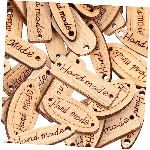 ARTSEWPLY 200 Stück Holzknöpfe Handmade Label Naturholz DIY Holz Etiketten zum Beschriften Nähen und Basteln für Scrapbooking Kleidung und Dekorationen von ARTSEWPLY