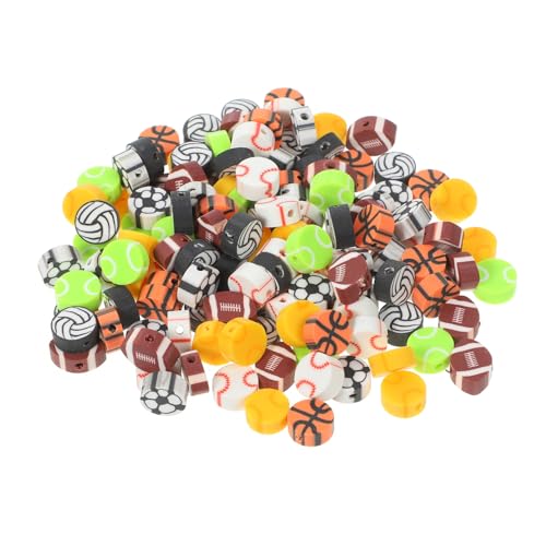 ARTSEWPLY 200 Stück Sportmotive Perlen Mix Robuste DIY Spacer Perlen für Armbänder Halsketten Schmuckherstellung Vielseitige Lose für Kreative Bastelprojekte von ARTSEWPLY